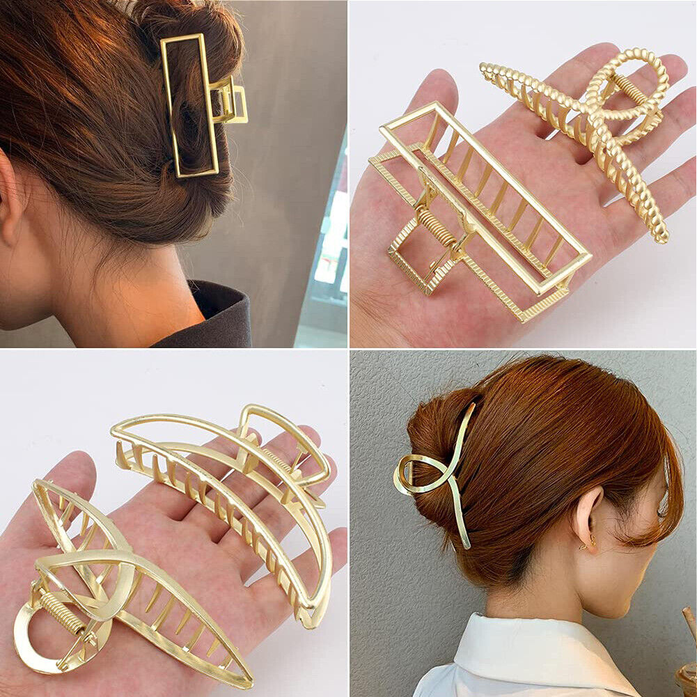 US 5-10 Pack Metal Jumbo Hair Claw Clip Large Strong Hold for Thick Hair Nonslip