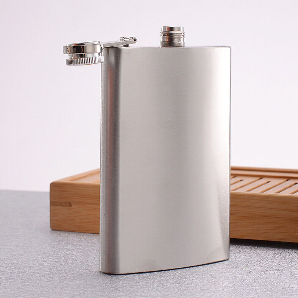 US 1-2 Pcs 7/10 Oz Liquor Pocket Hip Flask Leak-Proof Drinking Stainless Steel