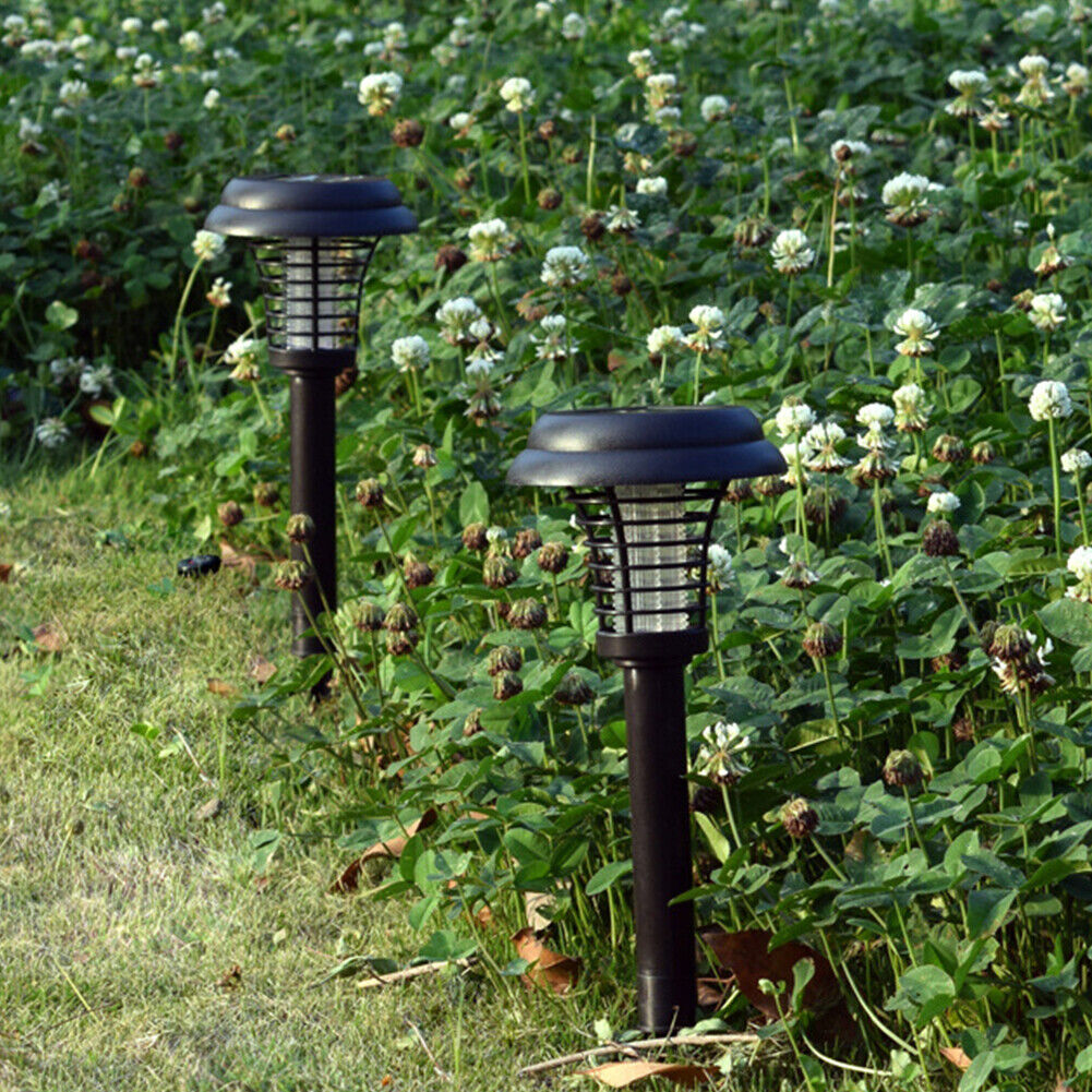 US 2-4 Pack Solar Outdoor Mosquito Fly Bug Insect Zapper Killer Trap Lamp Light