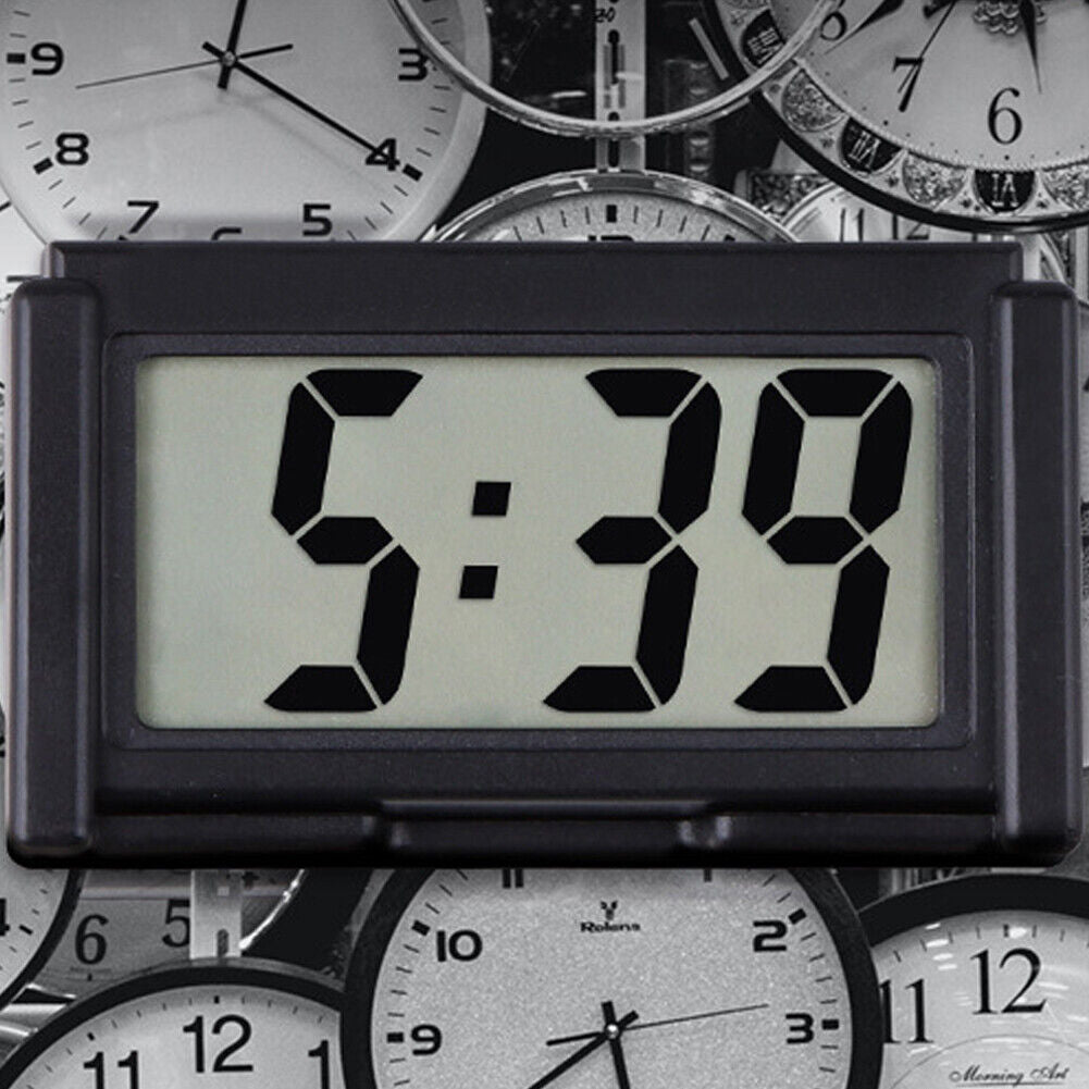 US 2-4 Pack Car Dashboard Digital Clock Mini Automotive Stick Watch Day Display