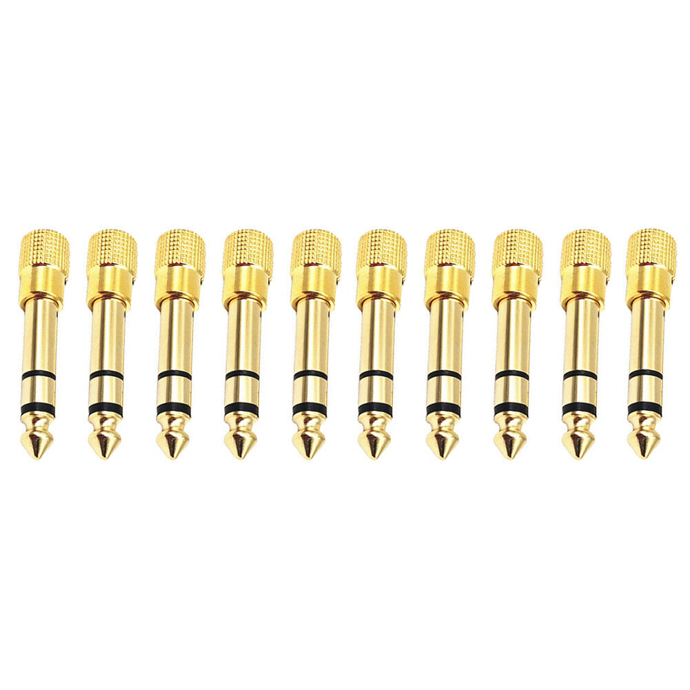 US 10-20 Pcs 6.35mm 1/4" Male to 3.5mm 1/8" Female TRS Stereo Audio Adapter