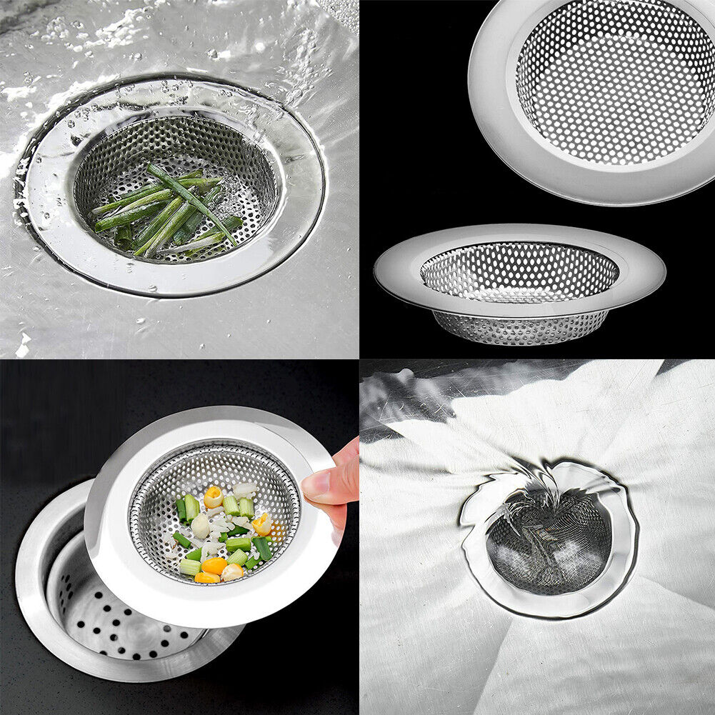 US 4-8 Pc Kitchen Sink Strainer Stainless Steel Drain Strainer Basket Waste Plug