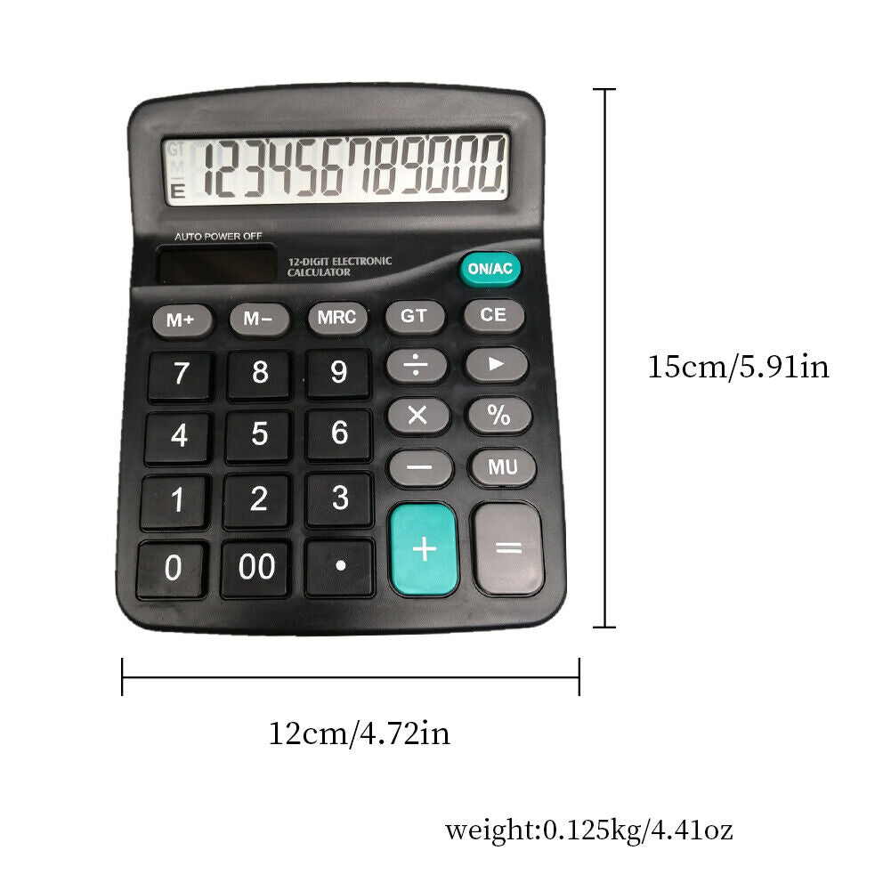 US 2-4 Pc Standard Function Calculators Large LCD Sensitive Button Solar Battery