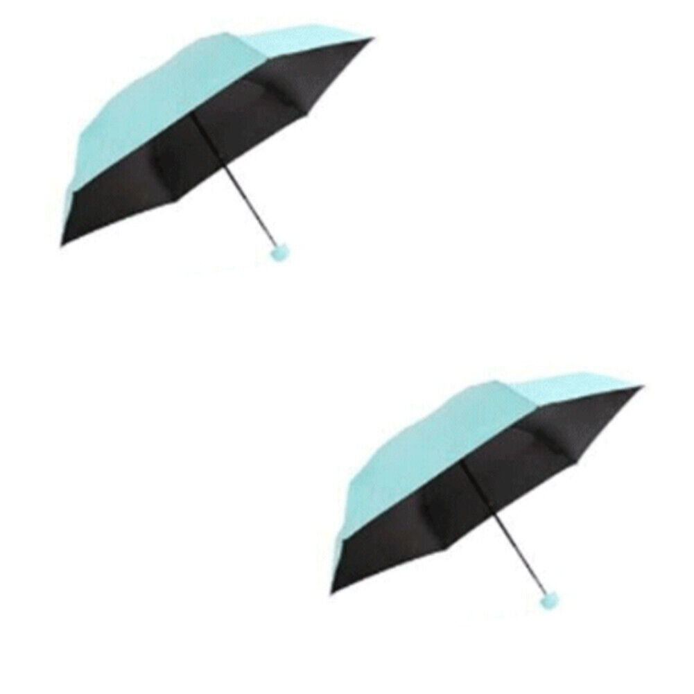 US 1-2 Pcs Mini Compact Umbrella Windproof Travel Sun Rain Capsule UV Protection