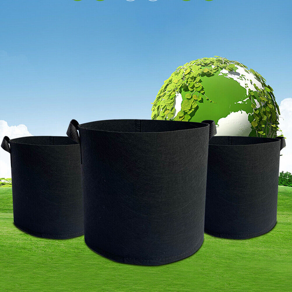 US 10 / 15 Gallon Plant Growing Bags Fabric Pot Nursery Soil Bag Thickened Nonwo