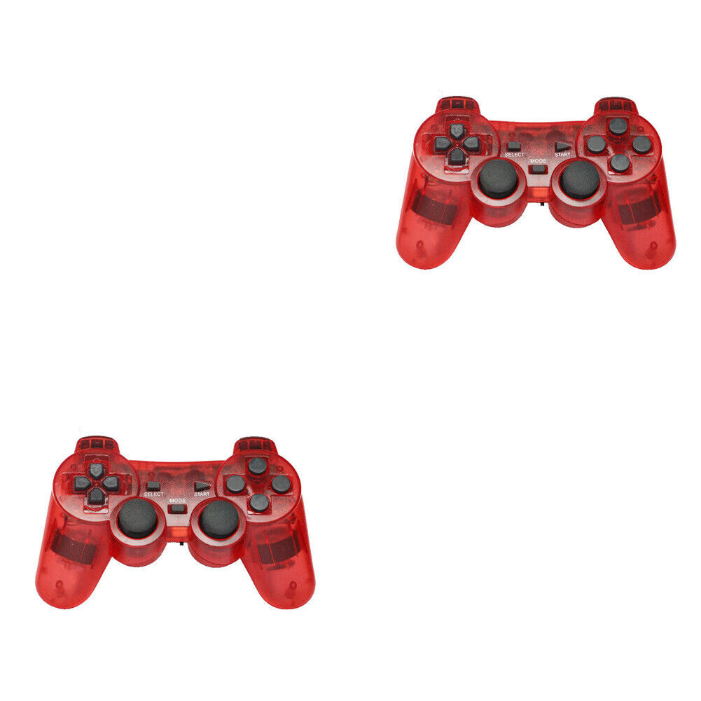 US Sony PS2 Wireless 2.4GHz Dual Vibration Controller Gamepad Transparent Color