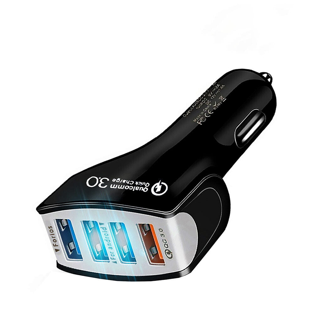 US 2-4 Pack 4-Port 3.0 Super Fast Car Charger PD Adapter for iPhone Android