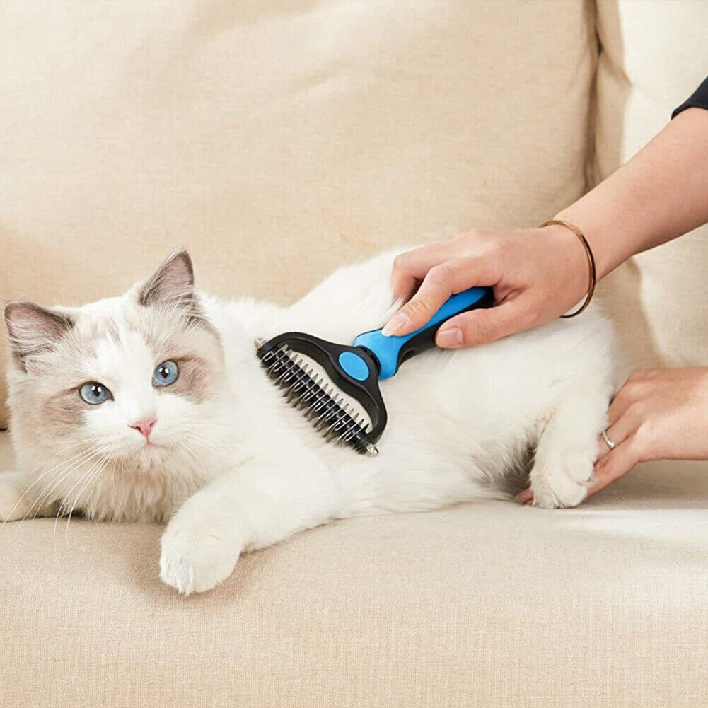 US 2-4 Pc Pet Grooming Brush Dog Undercoat Rake Comb Dematting Deshedding