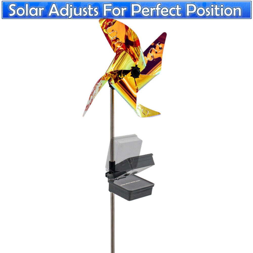 US 2-4 Pcs Solar LED Windmill Spinner RGB Wind Outdoor Catcher Patio Holiday