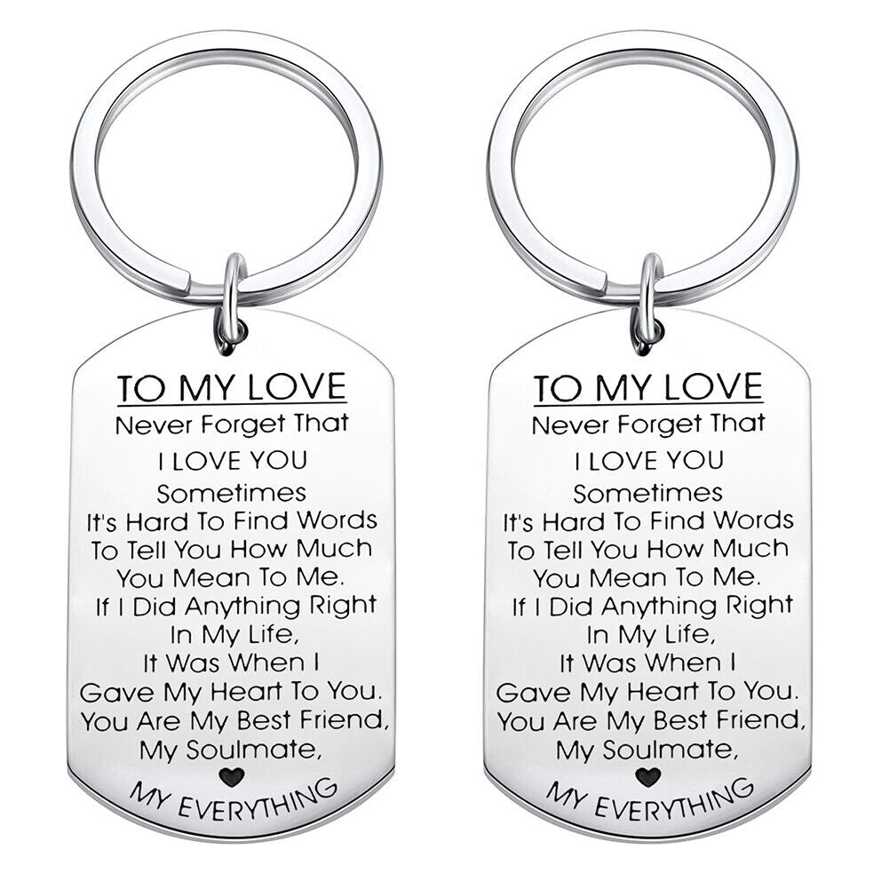 US 1-2 Pack Valentine's Day Gift For Girlfriend Wife Keychain & Necklace To Tag