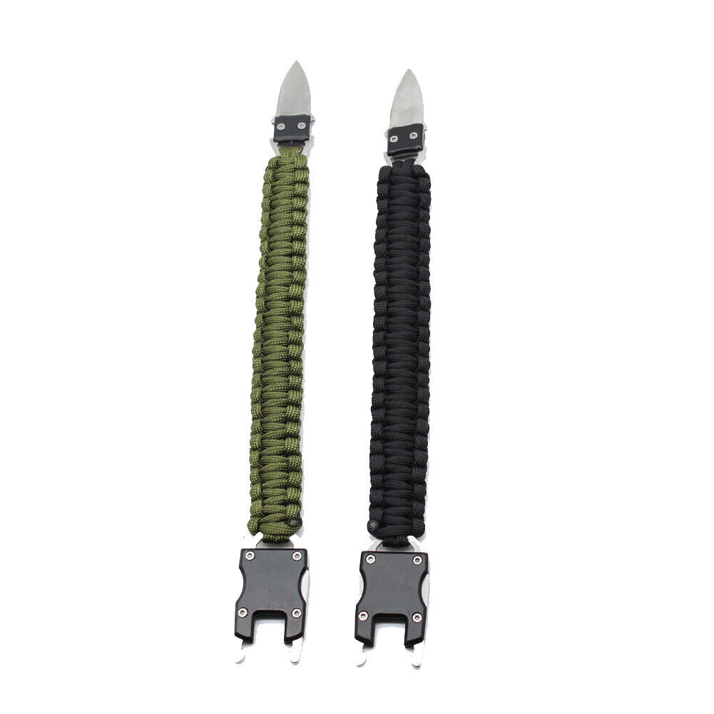 US 2-4 Pack Paracord Bracelet Survival Tactical Wrist Band Braided EDC Survival