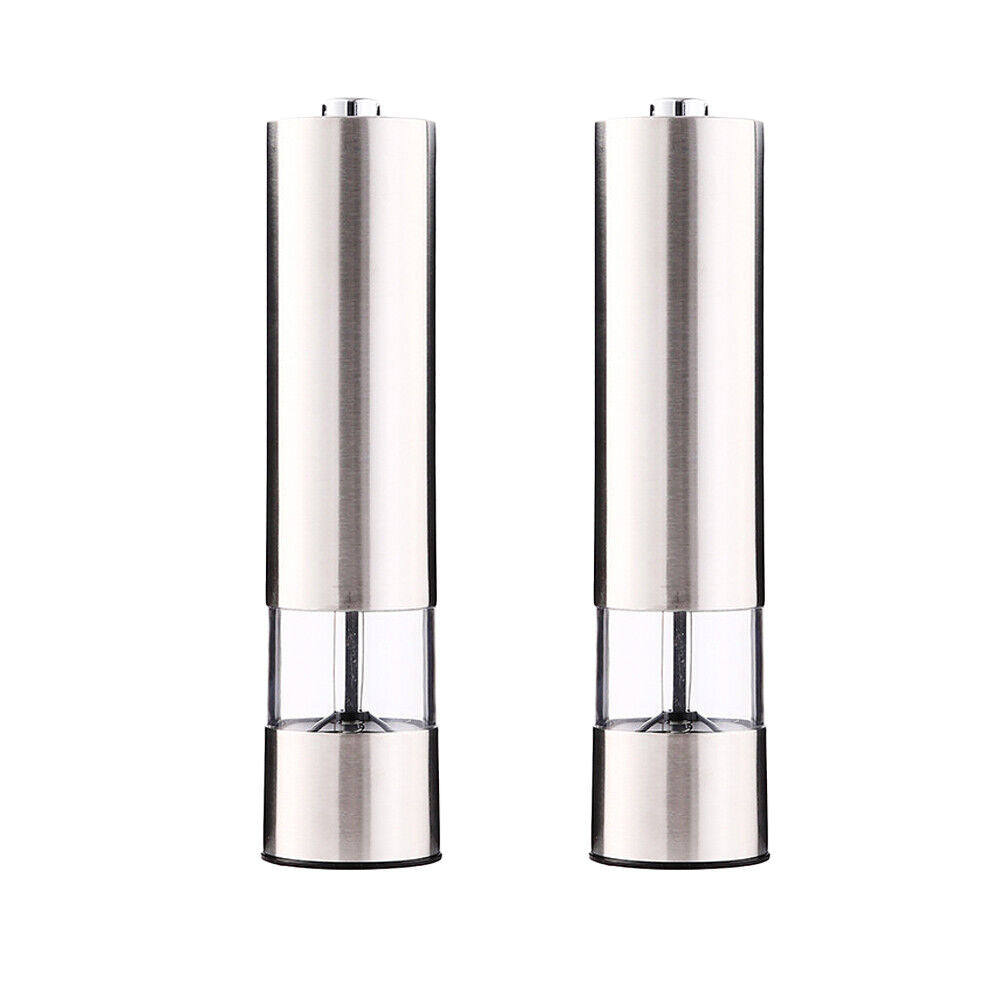 US 1-2 Pack Battery Operated Salt Pepper Grinder Set Mill Adjustable Coarseness