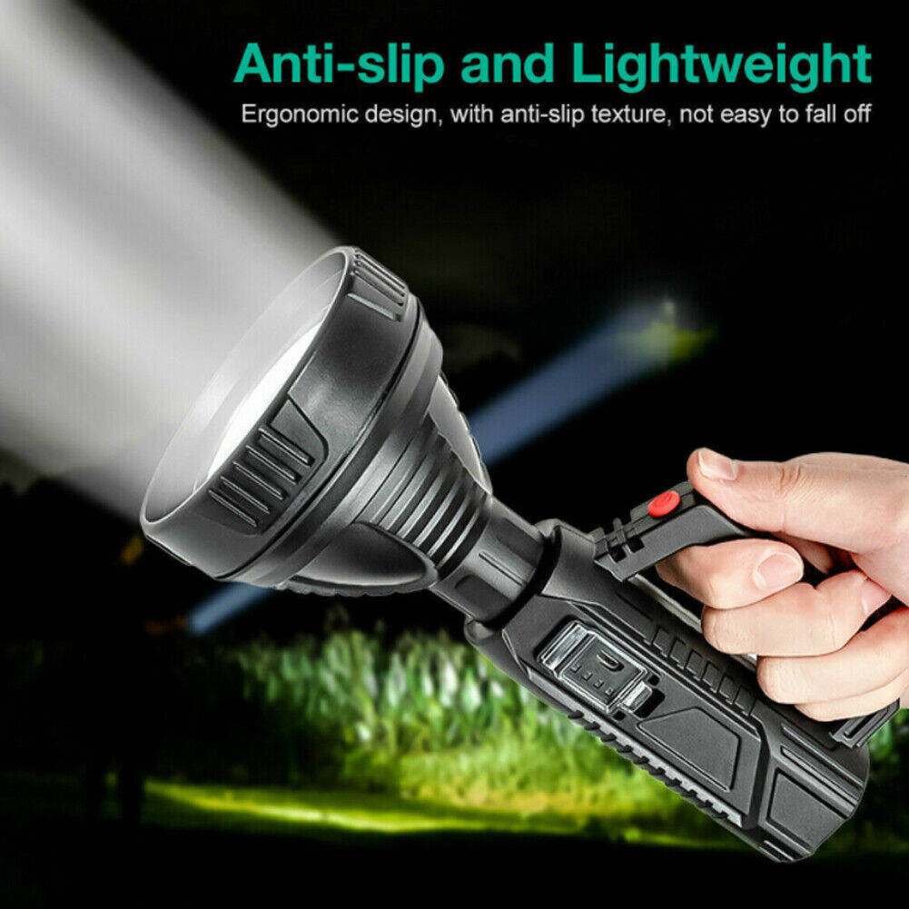 US 1-2 Pack Rechargeable Torch LED Searchlight Handheld Portable Spotlight