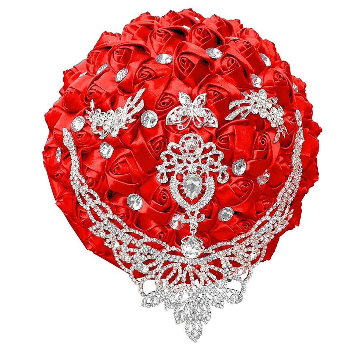 Wedding Bouquet for Bride Bridesmaid RoseFlowers Diamond Romantic Holding Flower