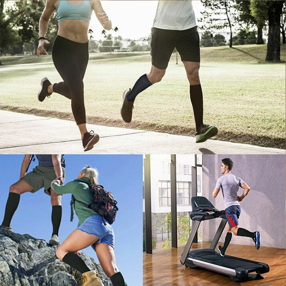 US 4-8 Pairs Compression Socks Women Men Running Flight Travel Graduated Support