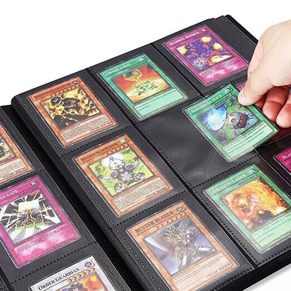 US 360 Card Pocket Binder with Elastic 9 Pocket Trading Cards Album Folder, Blac