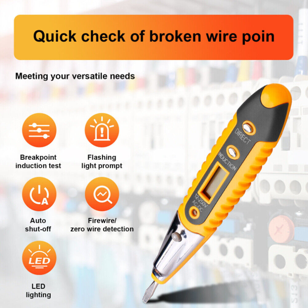 US 2-4 Pcs Electric Voltage Detector Pen Non-Contact Test Pen AC Sensor 12-1000V