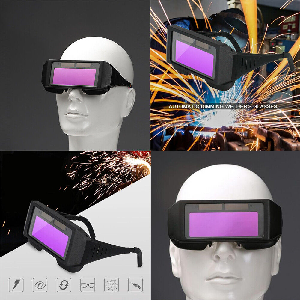 US 1-2 Pcs Welder Glasses Safety Protective Solar Powered Auto Darkening Goggles
