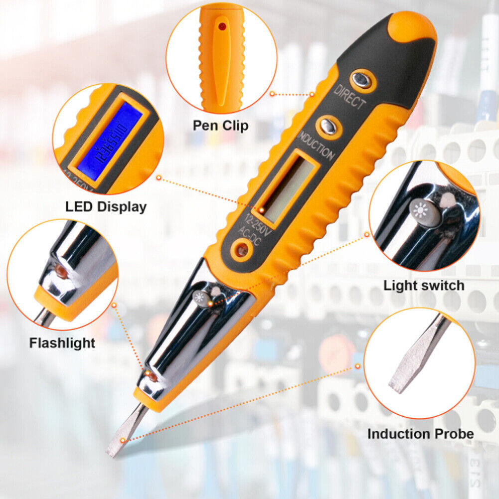US 2-4 Pcs Electric Voltage Detector Pen Non-Contact Test Pen AC Sensor 12-1000V