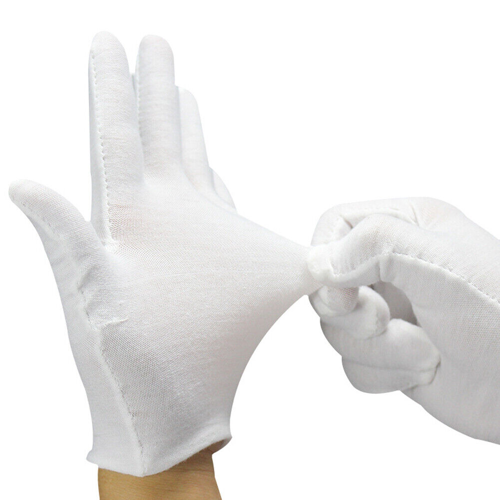 US 24-48 Pairs Cotton Lisle Coin Jewelry Inspection Work Performance Soft Gloves
