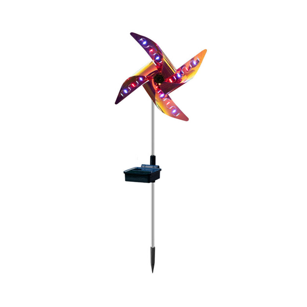 US 2-4 Pcs Solar LED Windmill Spinner RGB Wind Outdoor Catcher Patio Holiday