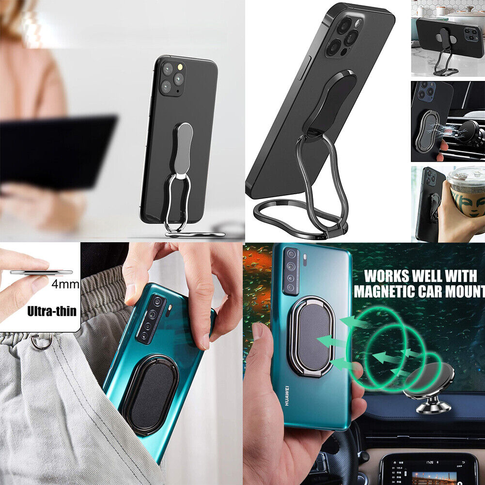 US 2-4 Phone Ring Holder Finger Kickstand 360° Rotation Foldable Cellphone Stand