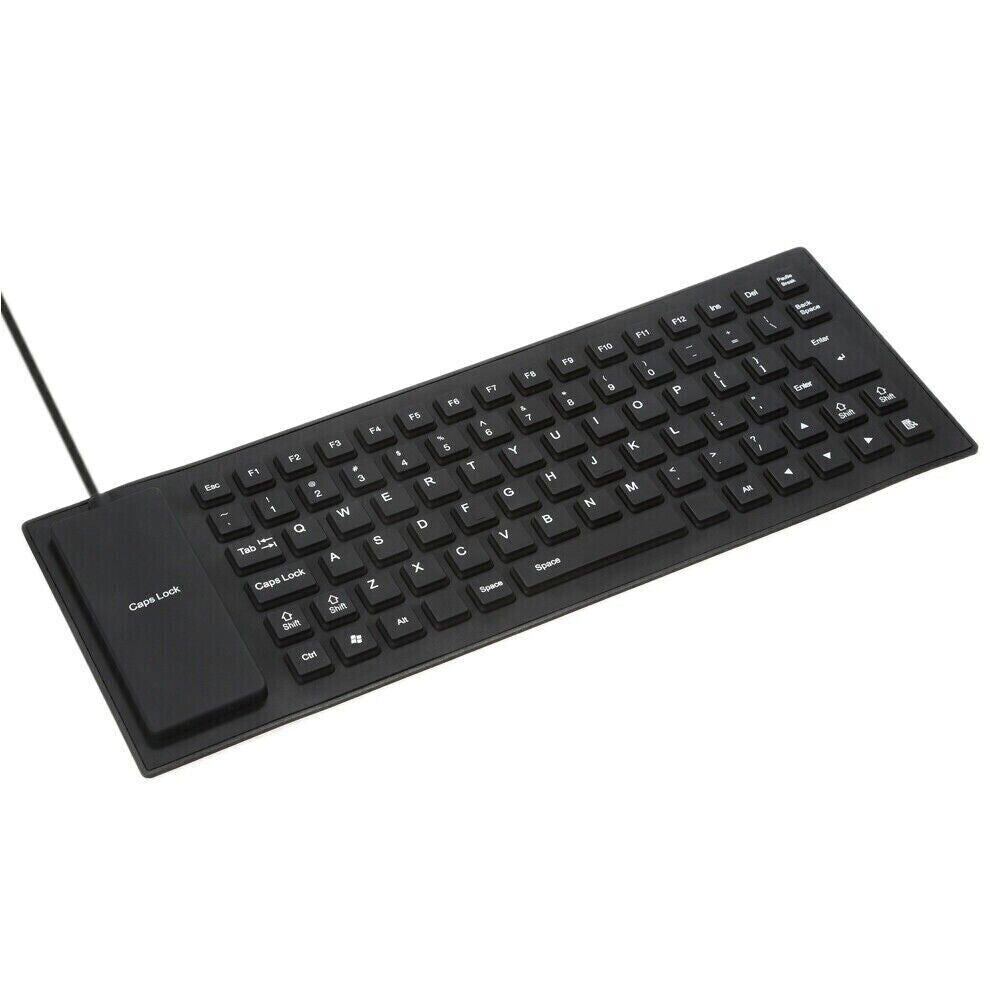US 1-2 Pc Waterproof Silicone Keyboard Foldable Flexible USB Dustproof Full Size