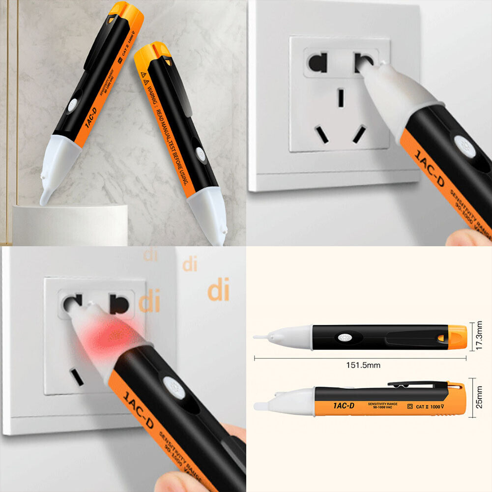 US 2-4Pc Outlet Voltage Detector Tester Pen Electric Socket Wall AC Power Sensor
