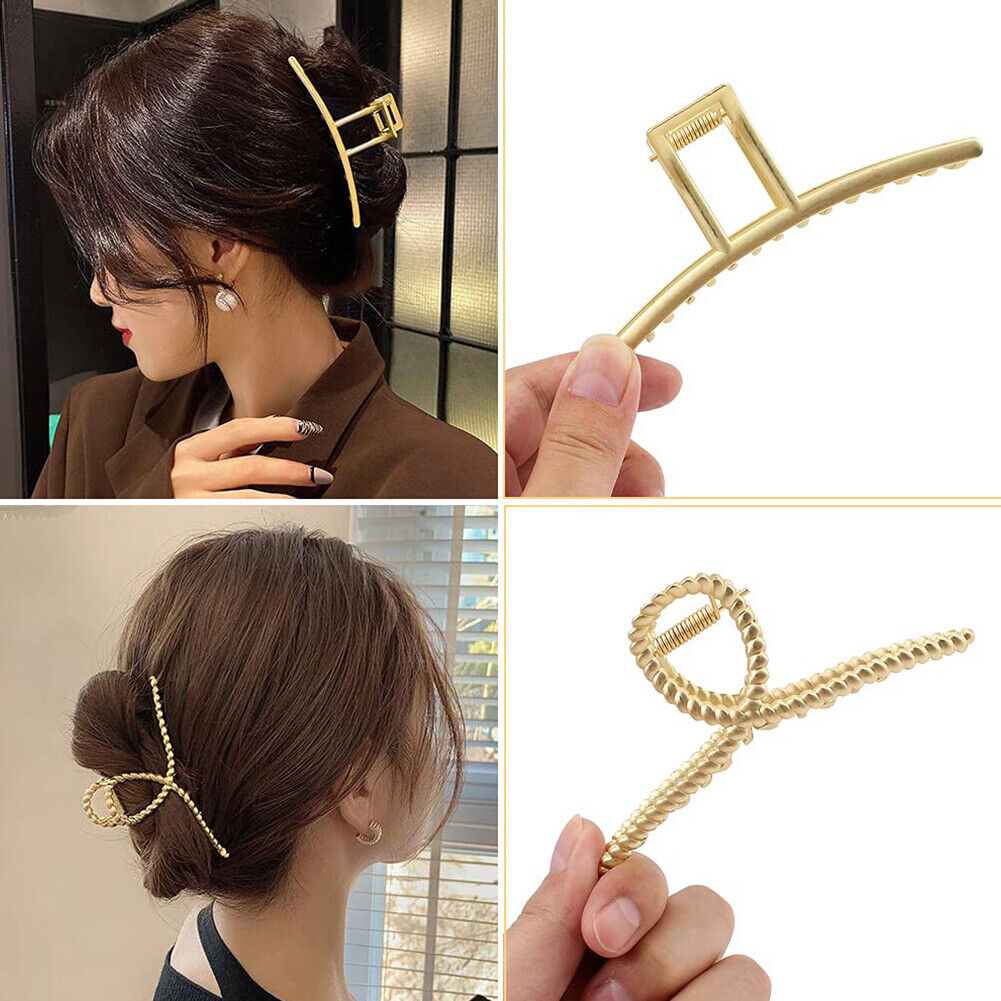 US 5-10 Pack Metal Jumbo Hair Claw Clip Large Strong Hold for Thick Hair Nonslip