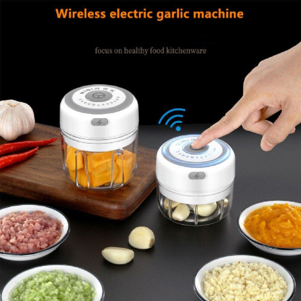 US 1-2 Pc 8.45oz/250ml Electri Mini Garlic Chopper Food Garlic Mincer Vegetable