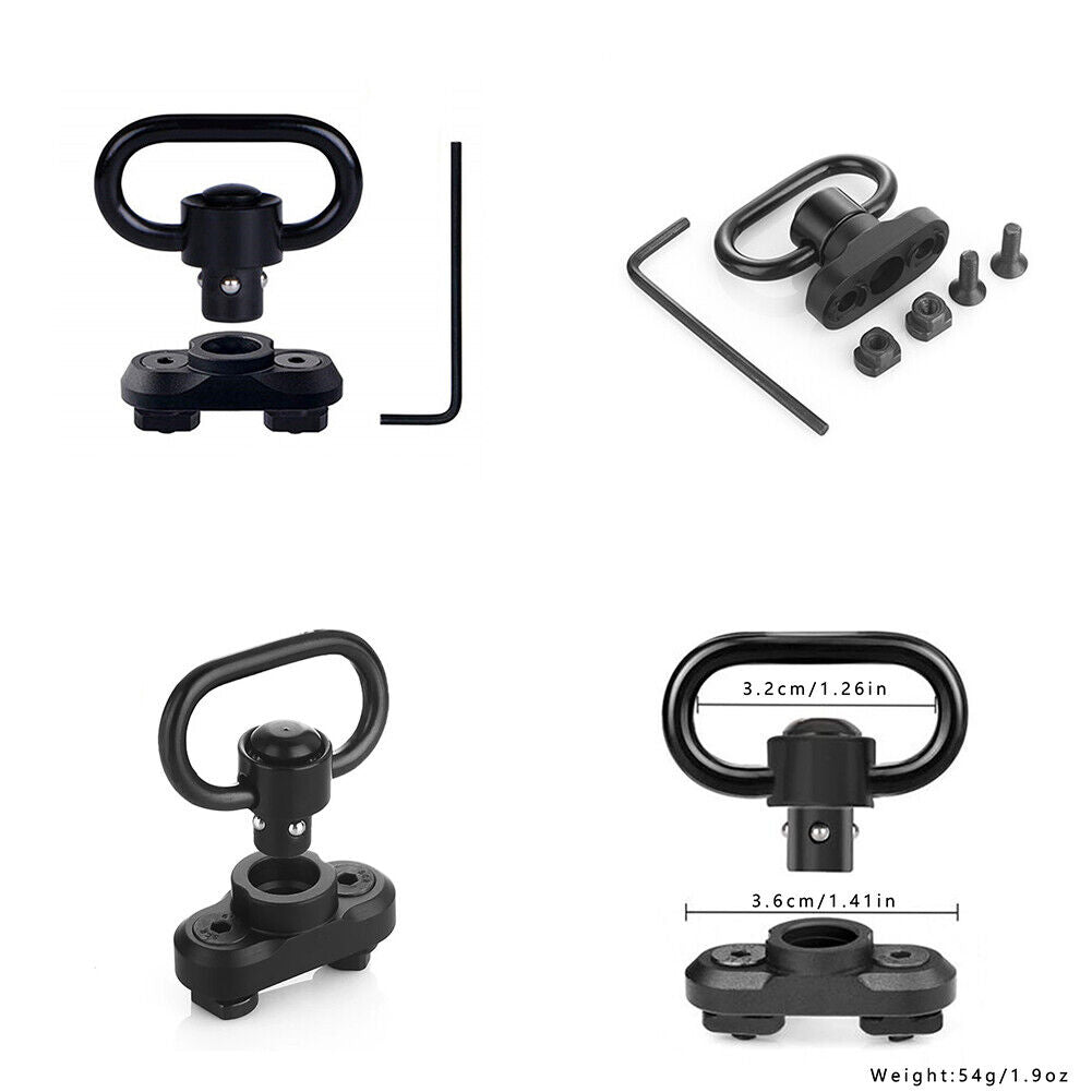 US 1-4 Pack 1.25" QD Sling Swivels Mounts for MLock Rail System or Fit Two Point
