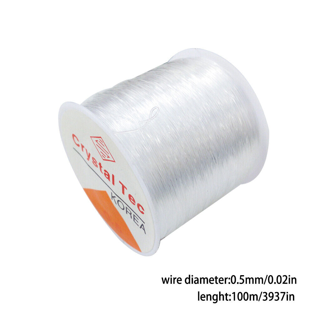 US 1-2 Roll 328Ft Clear Stretch Elastic Bead Cord Bracelet String Jewelry Making