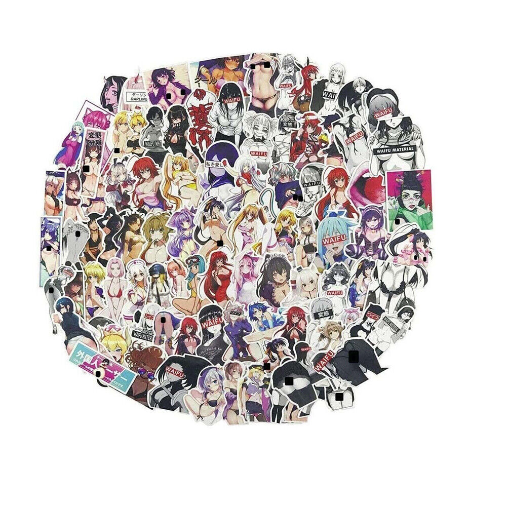 US 100-200 Pcs Sexy Anime Stickers Waifu Girl Explicit Beautiful Gorgeous Vinyl