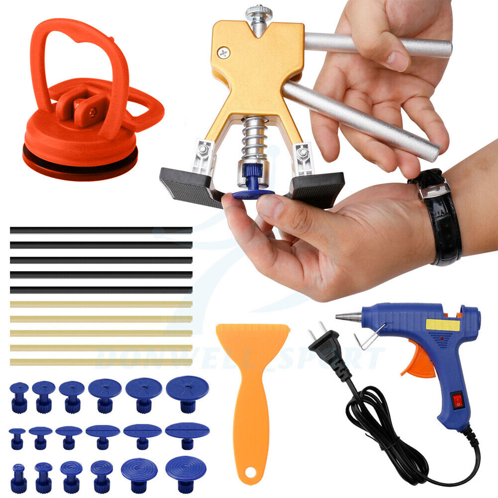 US 32Pc Set Car Paintless Dent Repair Puller Remover Lifter Kit Dint Hail Damage