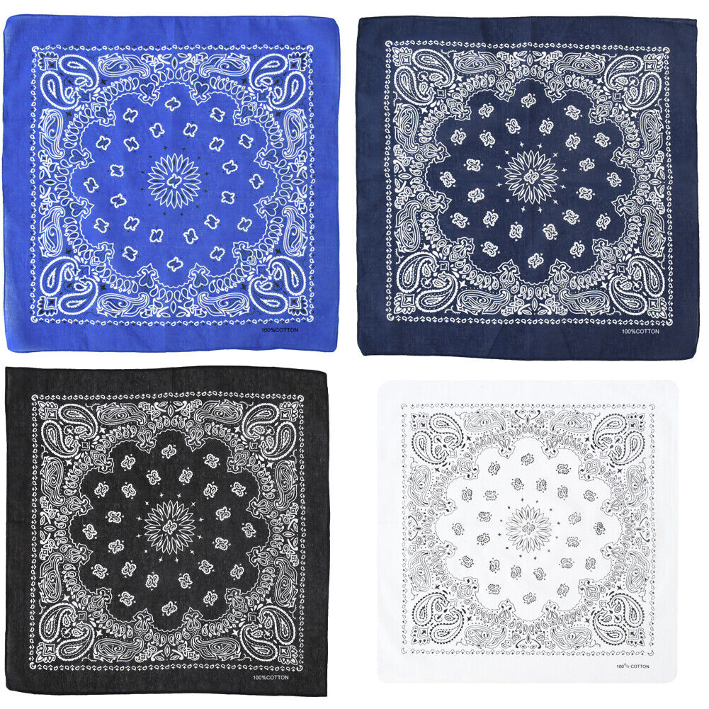 US 4-8Pc Trainmen Paisley Jumbo Military Bandana Head Scarf Cotton FaceCover 27"