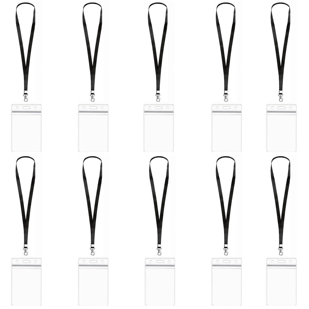 US 3-10 Pack ID Badge Holder Waterproof Quick Release Lanyards Detachable Buckle