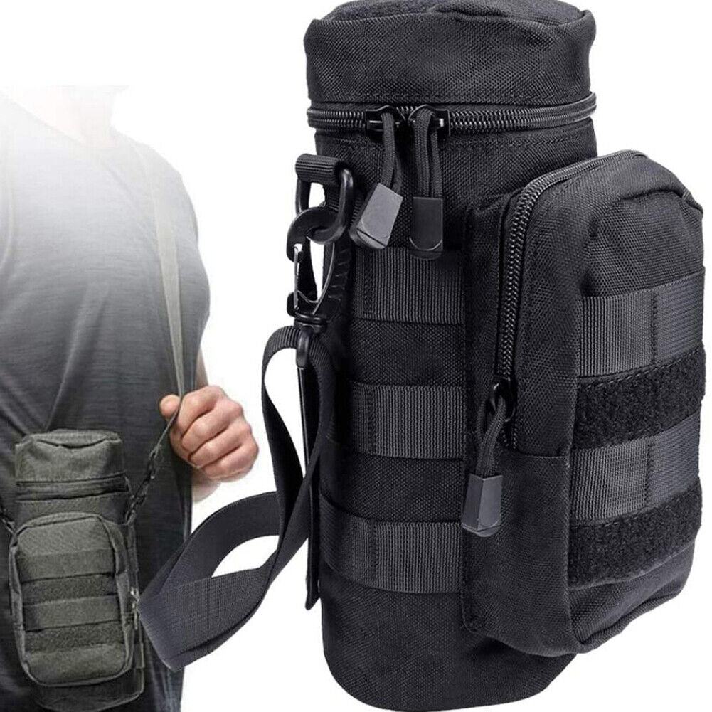 US 1-2 Pack Tactical MOLLE PALS Modular Hydration Carrier H2O Water Bottle Pouch
