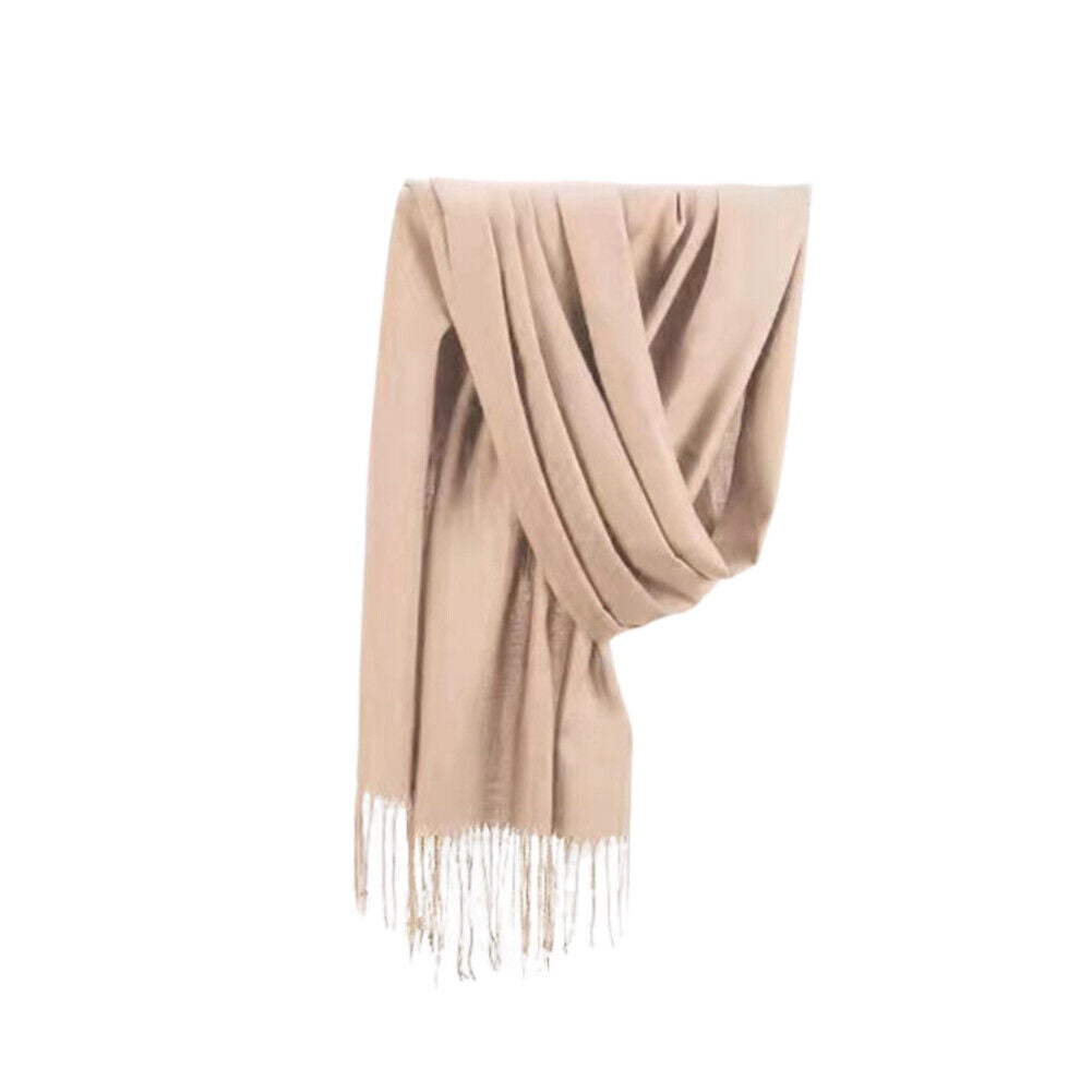 US Oversize Cashmere Scotland Wool Shawl Wrap Solid Blanket Scarf 78.7x27.5''