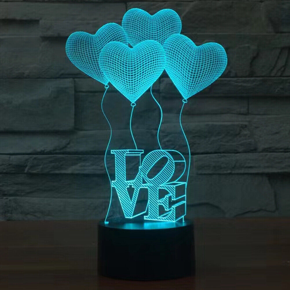 US 1-2 Pack LED Light Gift for Her Girlfriend Wife Woman Love Heart Birthday