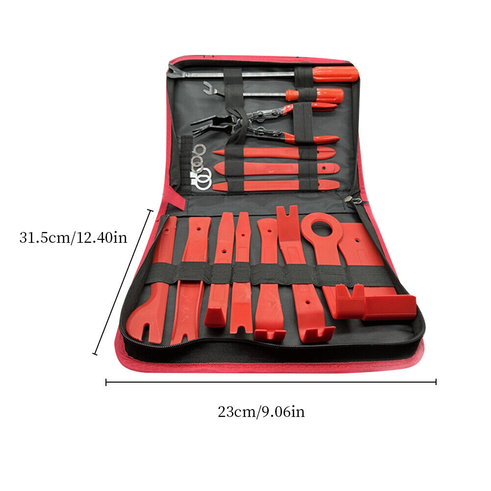 US 19Pc Hand Tool Pry Bar Panel Door Interior Clip Kit Car Trim Removal Tool Set