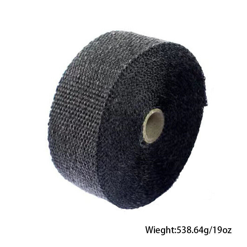 US 1-2Pc 32ft Titanium Header Turbo Pipe Manifold Exhaust Heat Wrap Tape 4 Ties