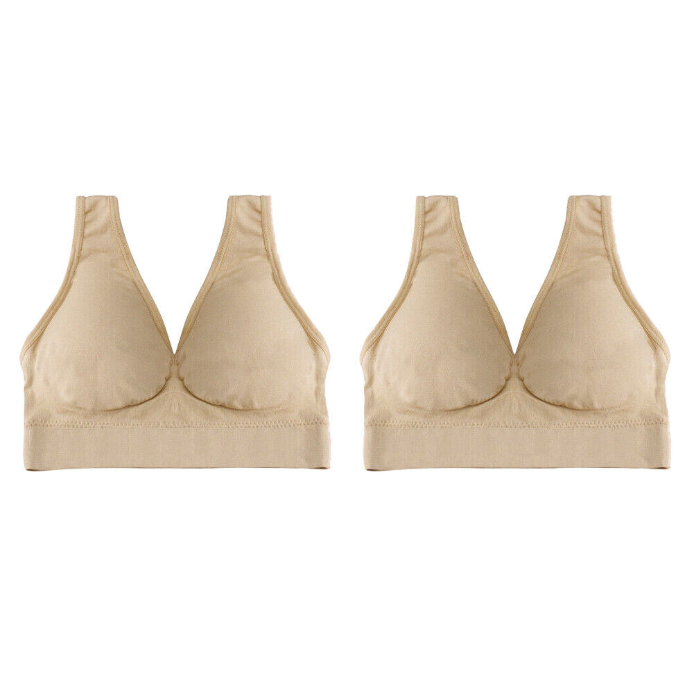 US 2~4 Pack Women's Padded Sports Bra High Impact Seamless Bralette Plus Size