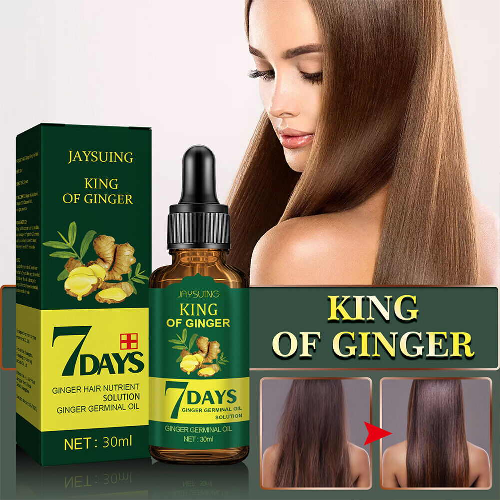 US 4-8 Pack Ginger Hair Growth Serum Germinal Oil Regrow 7 Days Loss Treatment