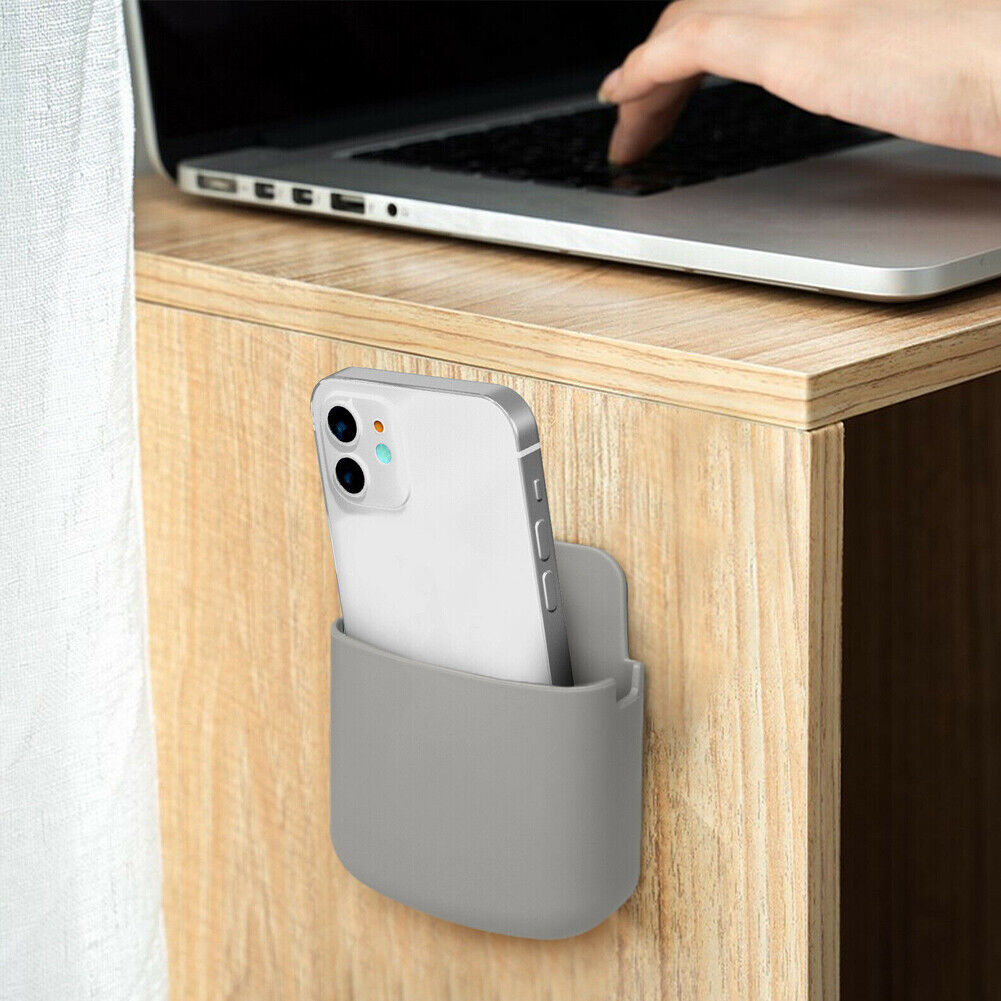 US 2~4Pc Adhesive Rack Hanging Box Remote Control Holder Phone Storage Organizer