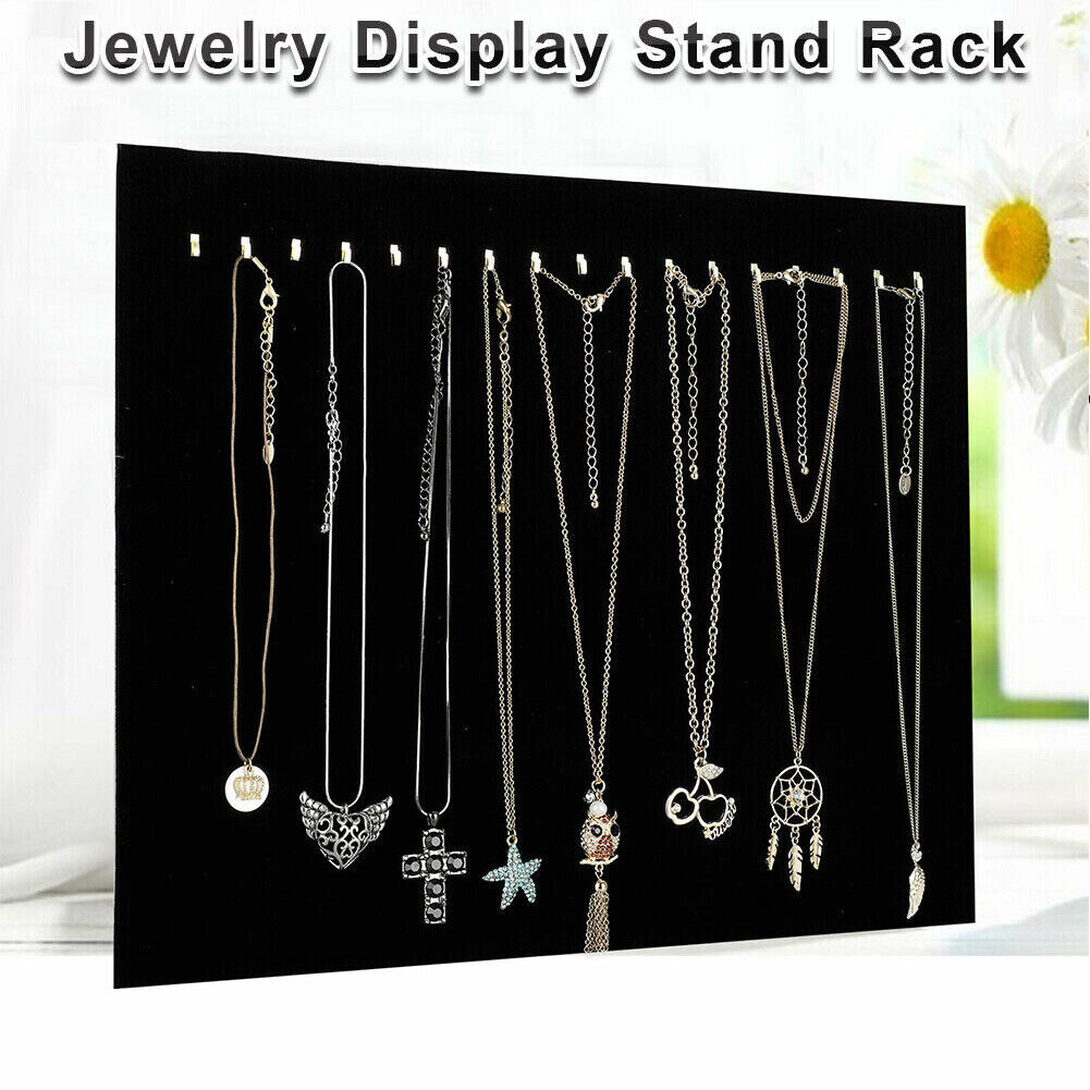 US 1-2 Pcs 17 hooks Jewelry Organizer Hanging Earrings Holder Display Stand Rack