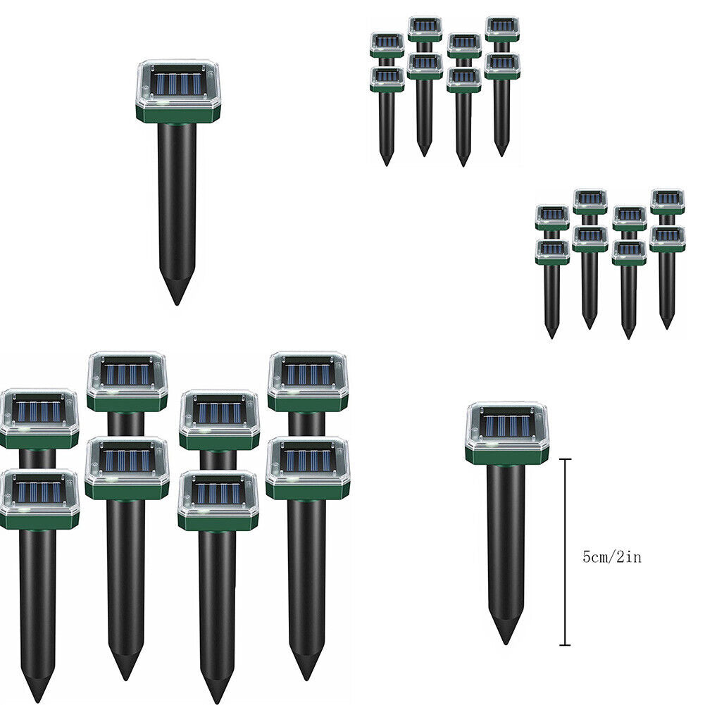 US 8 Pack Ultrasonic Solar Powered Bird Pest Repeller Animal Rat w/LED Indicator