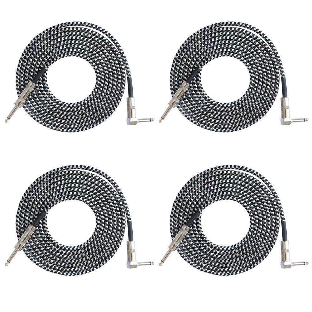10ft NOISELESS Electric Guitar Bass Cable Pedal AMP Cord 1/4" FOR GIBSON FENDER