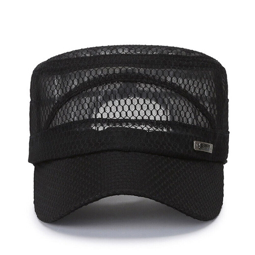 US 3-6 Pack Summer Men's Mesh Flat Cap Army Hat Cadet Castro Military Patrol Bas