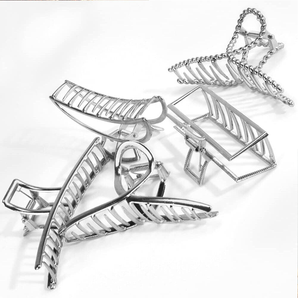 US 5-10 Pack Metal Jumbo Hair Claw Clip Large Strong Hold for Thick Hair Nonslip
