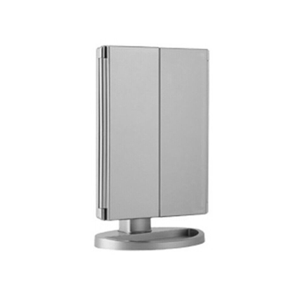 US USB LED Tri-Fold 2X 3X 10X Magnifying Makeup Mirror Touch Screen Standing